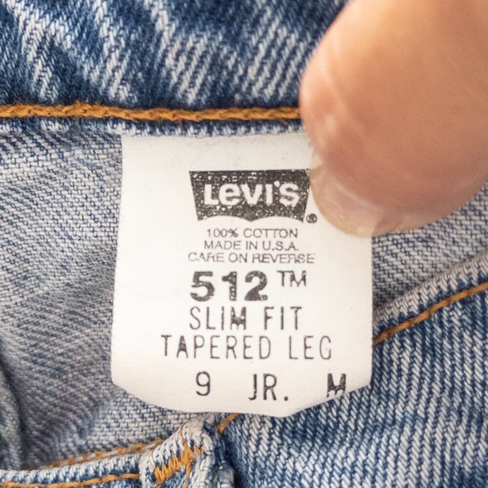 Levi 512 Tapered Slim Blue Jeans Vintage Size 9 Junior Medium - Picture 8 of 10